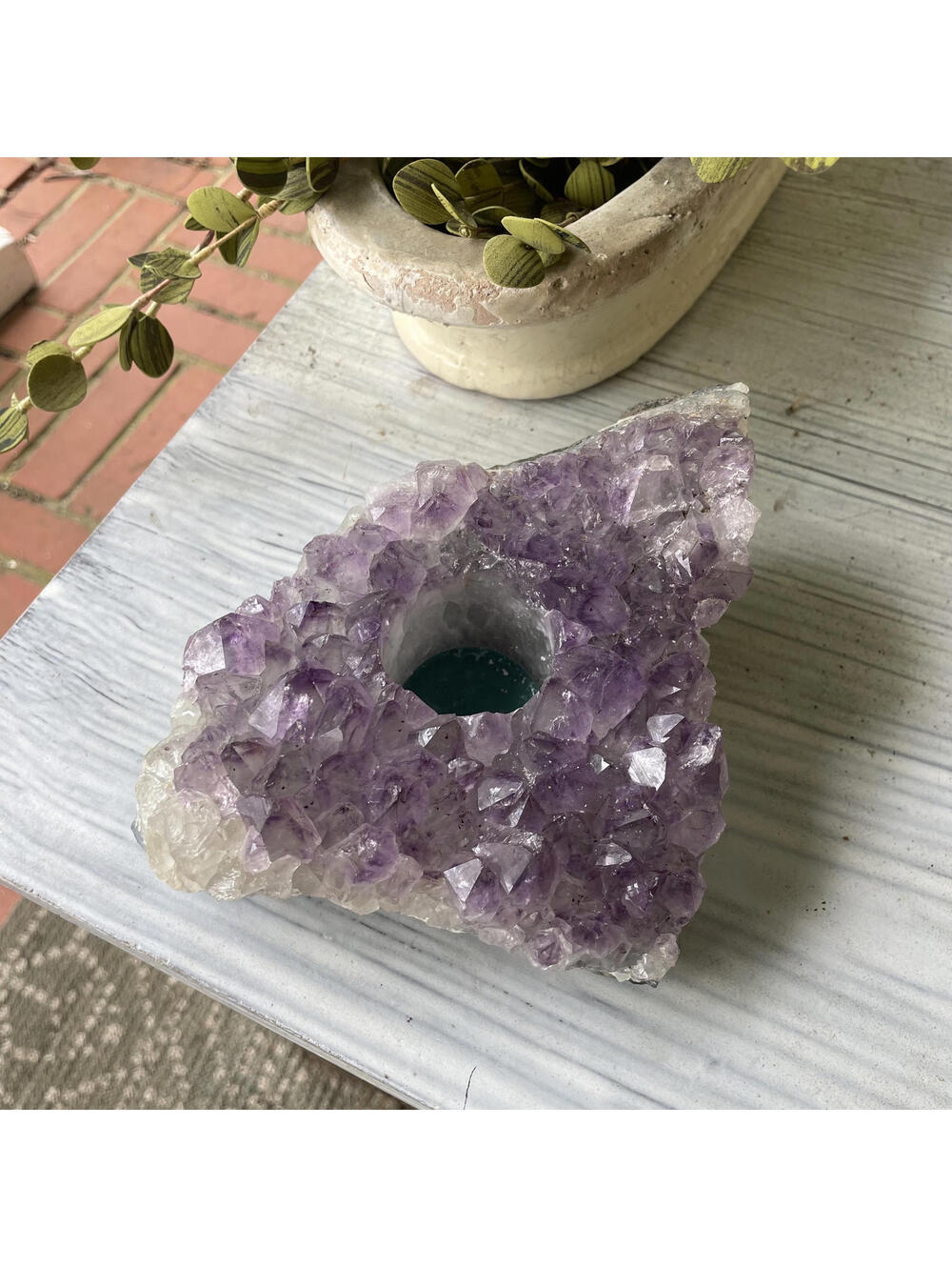 Large Amethyst Candle Holder